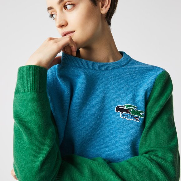 New Lacoste Color Blocked Merino Wool 